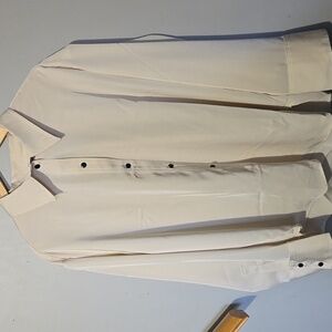 NWT H&M Cream Oversized Blouse with Black Buttons.